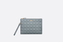 Load image into Gallery viewer, Large Dior Caro Daily Pouch • Cloud Blue Supple Cannage Calfskin
