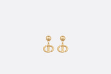 Load image into Gallery viewer, CD Navy Earrings • Gold-Finish Metal
