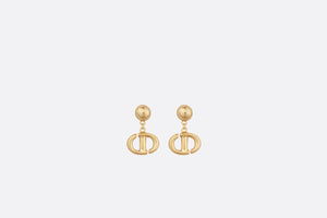 CD Navy Earrings • Gold-Finish Metal