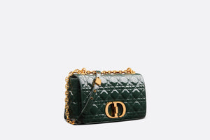 Medium Dior Caro Bag • Cypress Green Patent Cannage Calfskin