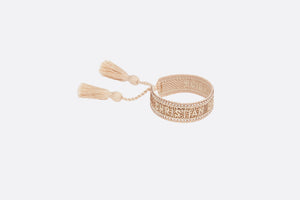 J'Adior Bracelet • Gold-Tone Cotton and Gold-Tone Crystals