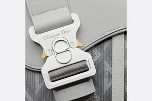 Saddle Bag • Dior Gray CD Diamond Canvas and Grained Calfskin