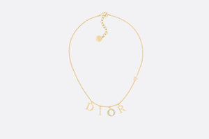Dio(r)evolution Necklace • Gold-Finish Metal and White Crystals