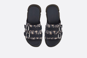 Kid's Sandal • Navy Blue and Beige Dior Oblique Technical Jacquard
