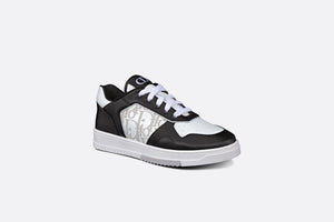 B27 Kid's Low-Top Sneaker • Black and White Smooth Calfskin and White Dior Oblique Galaxy Leather