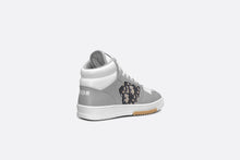Load image into Gallery viewer, B27 Kid&#39;s High-Top Sneaker • Gray and White Smooth Calfskin with Beige and Black Dior Oblique Jacquard
