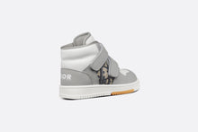 Load image into Gallery viewer, B27 Baby High-Top Sneaker • Gray and White Smooth Calfskin with Beige and Black Dior Oblique Jacquard
