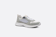 Load image into Gallery viewer, B25 Runner Sneaker • Gray Suede and White Technical Mesh with Blue and White Dior Oblique Canvas
