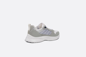 B25 Runner Sneaker • Gray Suede and White Technical Mesh with Blue and White Dior Oblique Canvas