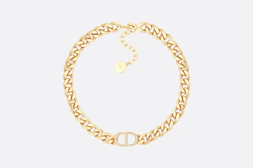 30 Montaigne Necklace • Gold-Finish Metal and Silver-Tone Crystals