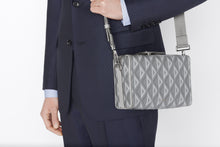 Load image into Gallery viewer, Dior Lingot Pouch • Dior Gray CD Diamond Canvas and Smooth Calfskin
