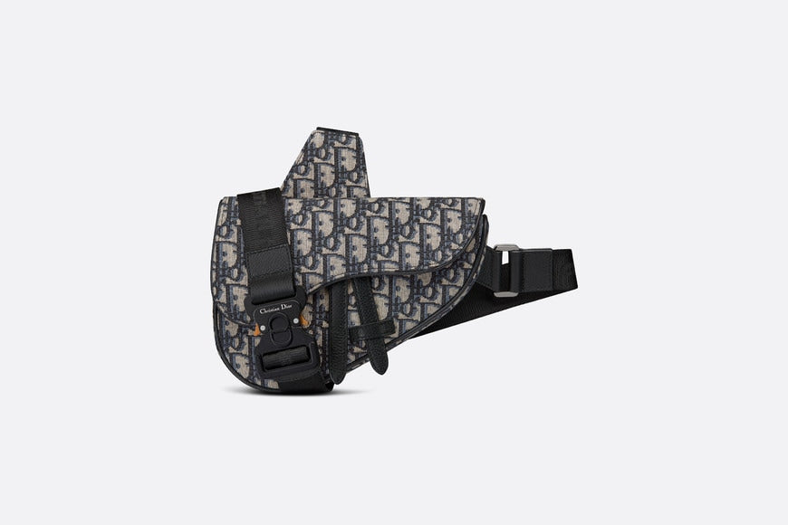 Mini Saddle Bag • Beige and Black Dior Oblique Jacquard