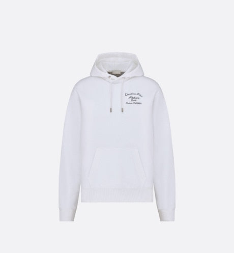 'Christian Dior Atelier' Hooded Sweatshirt • White Organic Cotton Fleece