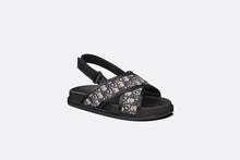 Load image into Gallery viewer, Baby Sandal • Deep Blue Calfskin and Dior Oblique Canvas

