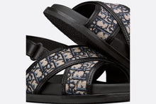 Load image into Gallery viewer, Baby Sandal • Deep Blue Calfskin and Dior Oblique Canvas
