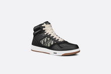 Load image into Gallery viewer, B27 High-Top Sneaker • Black Smooth Calfskin with Beige and Black Dior Oblique Jacquard
