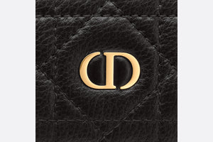 Dior Caro Five-Slot Card Holder • Black Supple Cannage Calfskin