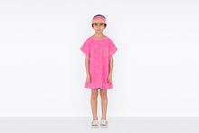 Load image into Gallery viewer, Kid&#39;s A-Line Dress • Fuchsia Pink Velvet Jersey Jacquard with &#39;CD&#39; Motif
