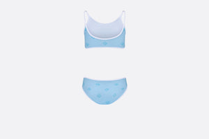 Kid's Two-Piece Swimsuit • Pale Blue 'CD' Technical Fabric