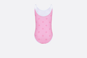 Kid's One-Piece Swimsuit • Pink 'CD' Printed Technical Fabric