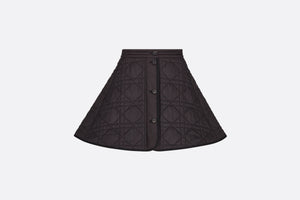 Macrocannage Miniskirt • Black Quilted Technical Taffeta