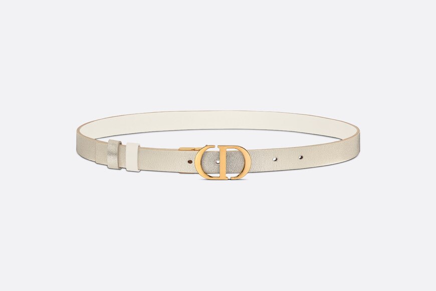 30 Montaigne Reversible Belt • Gold-Tone and Latte Smooth Calfskin, 20 MM