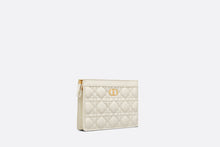 Load image into Gallery viewer, Dior Caro Zipped Pouch with Chain • Latte Supple Cannage Calfskin
