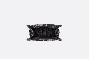 Mini Dior Book Tote Phone Bag • Blue Dior Oblique Embroidery (13 x 18 x 5 cm)