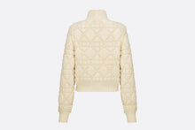 Load image into Gallery viewer, Macrocannage Zipped Cardigan • White Technical Wool and Cashmere Knit
