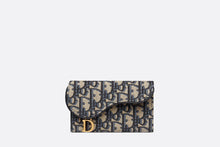 Load image into Gallery viewer, Saddle Flap Compact Zipped Card Holder • Dior Oblique Jacquard
