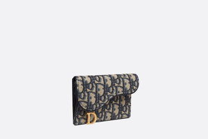 Saddle Flap Compact Zipped Card Holder • Dior Oblique Jacquard