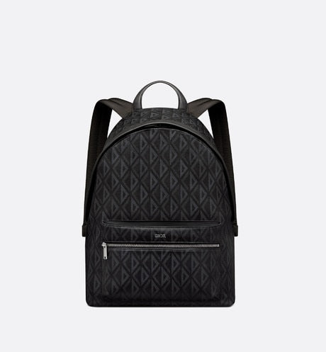 Rider Backpack • Black CD Diamond Canvas and Smooth Calfskin
