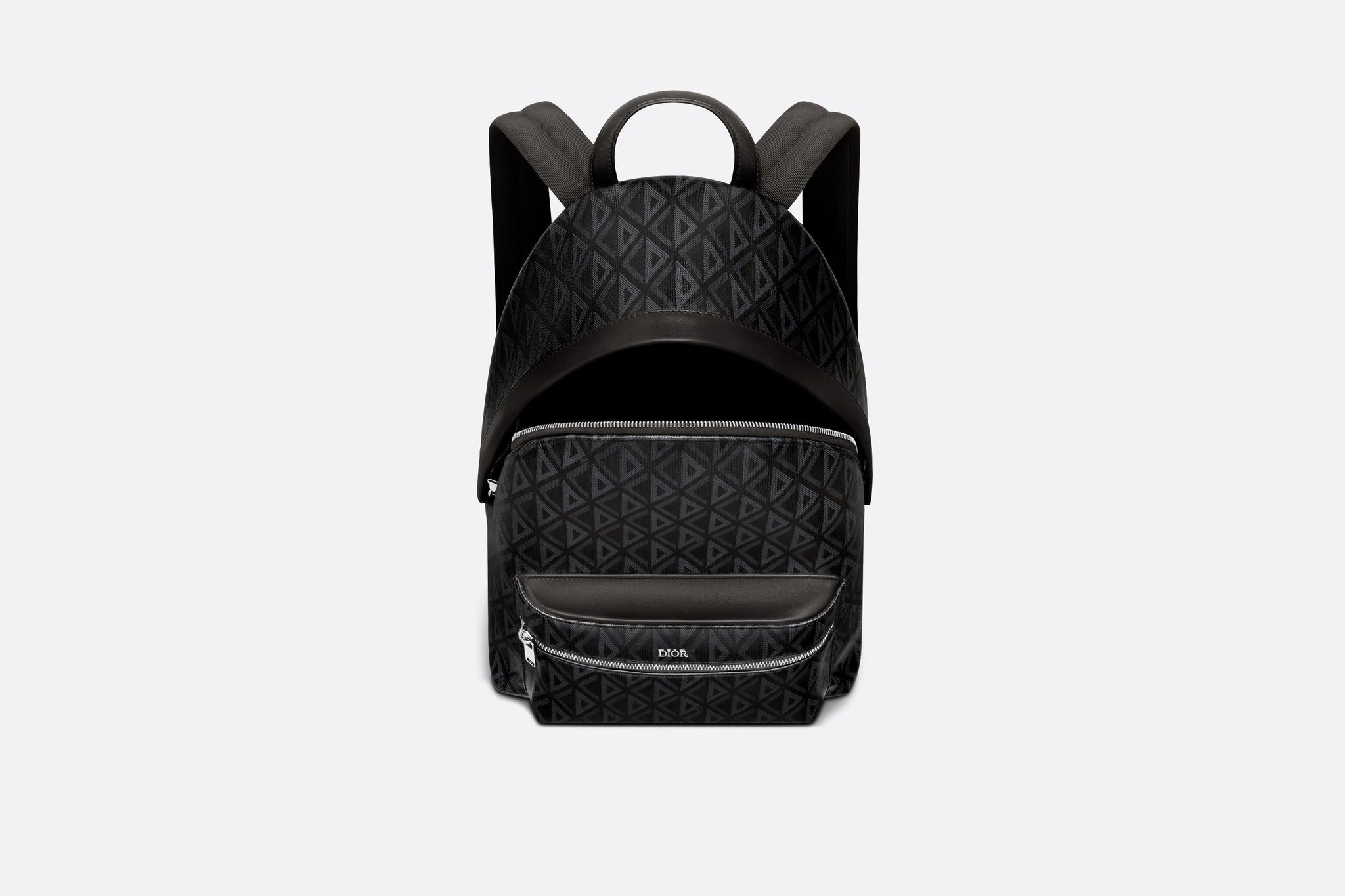 Rider Backpack Black CD Diamond Canvas and Smooth Calfskin