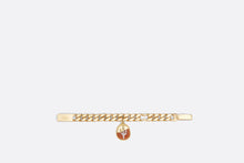 Load image into Gallery viewer, CACTUS JACK DIOR Chain Link Bracelet • Gold-Finish Brass with Orange Aventurine and White Mother-of-Pearl
