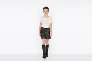 Kid's T-Shirt • Ivory and Gold-Tone Technical Jersey