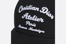 Load image into Gallery viewer, Christian Dior Atelier Baseball Cap • Black Cotton Canvas
