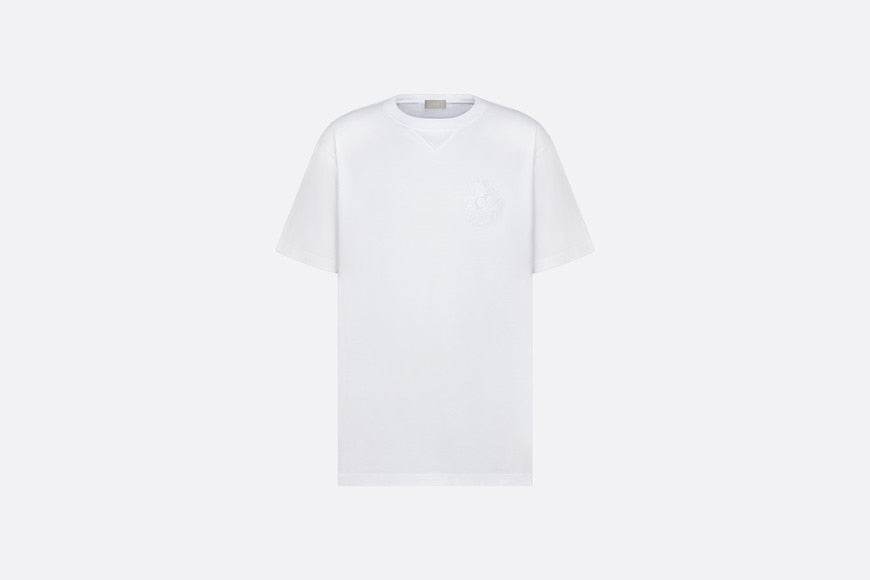 CD Étoile Embroidered Relaxed-Fit T-Shirt • White Cotton Jersey