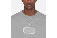 Load image into Gallery viewer, Dior Oblique Pendant Necklace • Silver-Finish Brass with Gray Crystals
