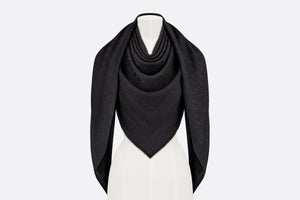 D-Oblique Shawl • Black Wool, Silk and Cashmere