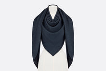 Load image into Gallery viewer, D-Oblique Shawl • Navy Blue Wool, Silk and Cashmere
