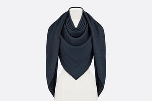 D-Oblique Shawl • Navy Blue Wool, Silk and Cashmere