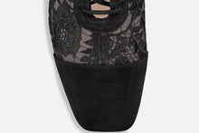 Load image into Gallery viewer, Naughtily-D Ankle Boot • Black Transparent Mesh and Suede Embroidered with Dior Roses Motif
