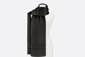 Dior Oblique Stole • Black Silk Crepe
