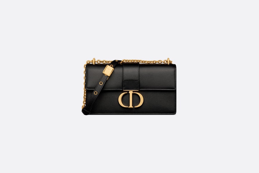 30 Montaigne East-West Bag with Chain • Black Calfskin