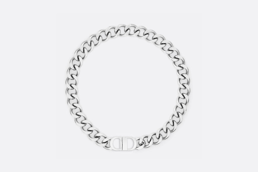 CD Icon Thin Chain Link Necklace Silver