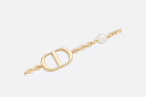 Petit CD Bracelet • Gold-Finish Metal with a White Resin Pearl