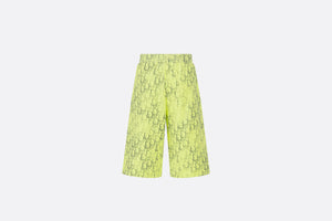 Kid's Track Shorts • Anise Green Cotton Fleece with Gray Dior Oblique Pearl Motif