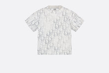 Load image into Gallery viewer, Baby T-Shirt • Ivory Cotton Jersey with Silver-Tone Dior Oblique Pearl Motif
