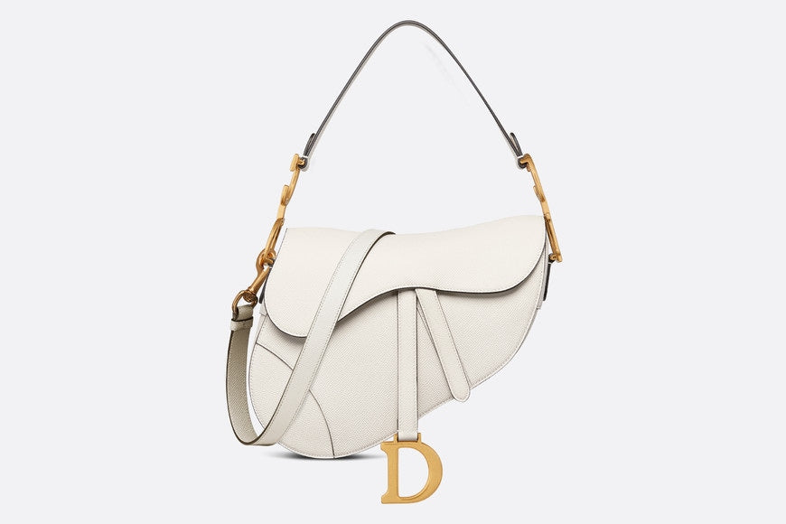 Saddle Bag with Strap • Latte Grained Calfskin