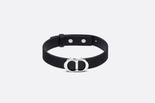 Load image into Gallery viewer, CD Icon Leather Bracelet • Black Calfskin and Silver-Finish Brass
